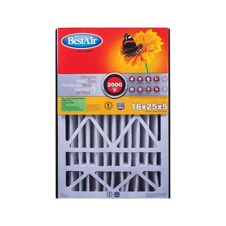 Bestair Bestair 4765947 16x25x5 . Pleated Air Filter- pack of 3 4765947